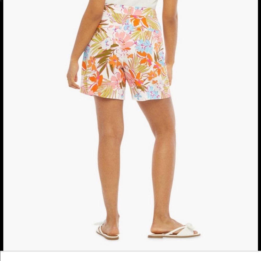 ruffle crop top & high waisted flared shirt palm beach floral 2 pc nwt - Picture 5 of 7